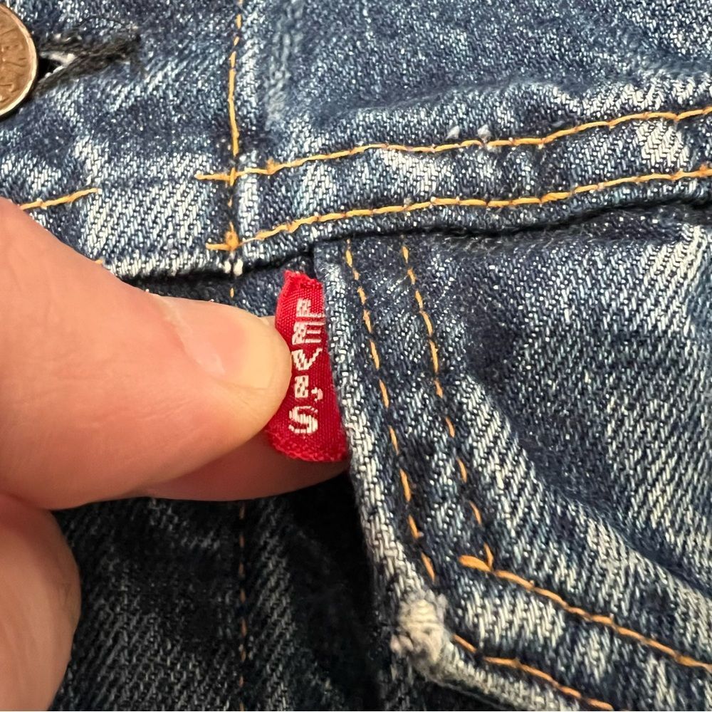 Vintage 60s Levi’s Big E Denim Trucker Jacket Size Small Distressed 521 Stamp - Picture 3 of 10